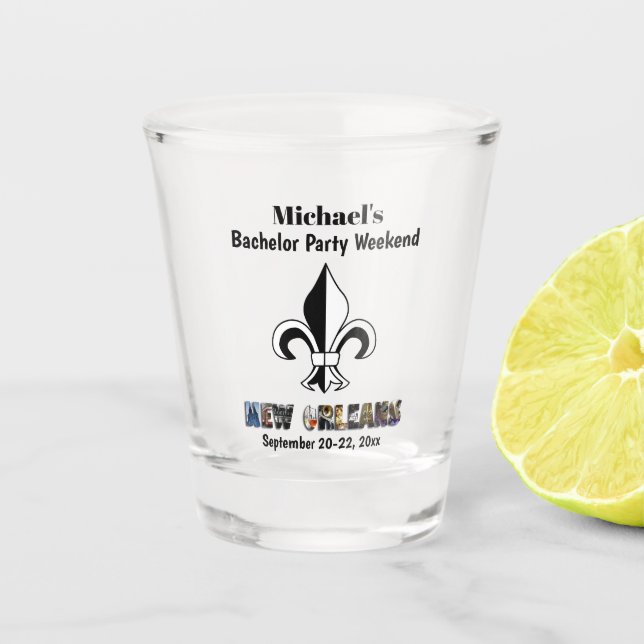 Copo De Shot New Orleans Bachelor Party Favor da Viagem Cara (Frente)