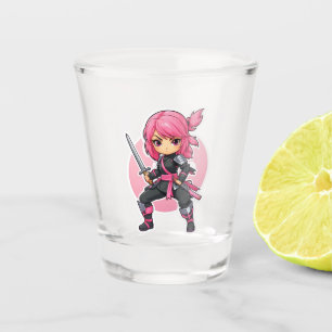 Copo De Shot Ninja Girl Rosa