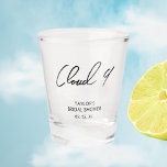Copo De Shot No Favor Minimalista do Chá de panela Cloud 9<br><div class="desc">Apresentando nosso vidro de tiro personalizado "Na Nuvem 9", a adição perfeita a qualquer celebração de chá de panela! Feito com materiais de alta qualidade e cuidadosamente trabalhado com a noiva em mente, este vidro fotografado é projetado para adicionar um toque de elegância e diversão à ocasião. Apresentando uma design...</div>