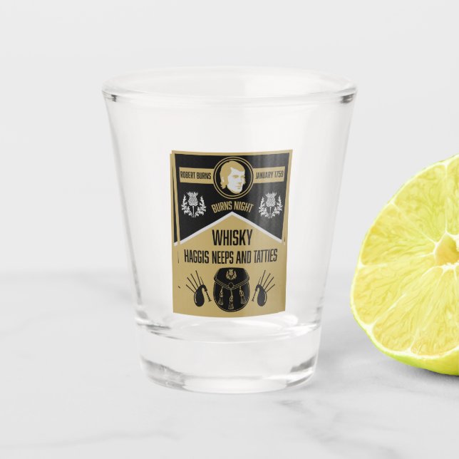 Copo De Shot Noite de Burns Escocês (Frente)