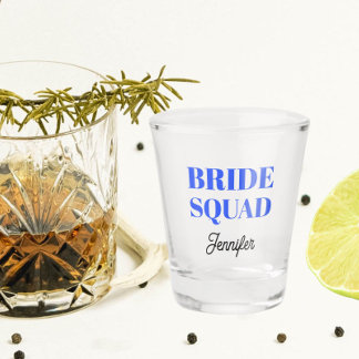 Copo De Shot Noiva Azul Real Esquadrão de Casamento Personaliza