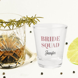 Copo De Shot Noiva Casamento Equipe Rosa Empoeirado Personaliza