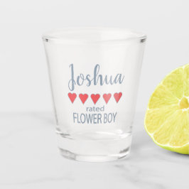 Copo De Shot Noiva & Cortejo 5 Corações Flores Garoto