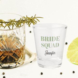 Copo De Shot Noiva Equipe Casamento Verde Personalizado