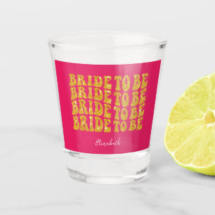 Copo De Shot Noiva para ser texto com brilho dourado com nome,