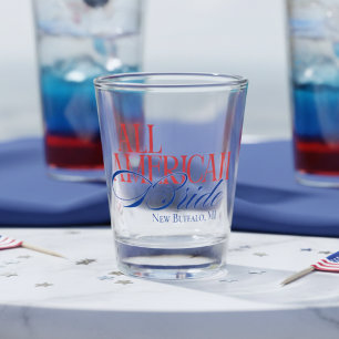 Copo De Shot Noiva Patriótica Americana Bachelorette
