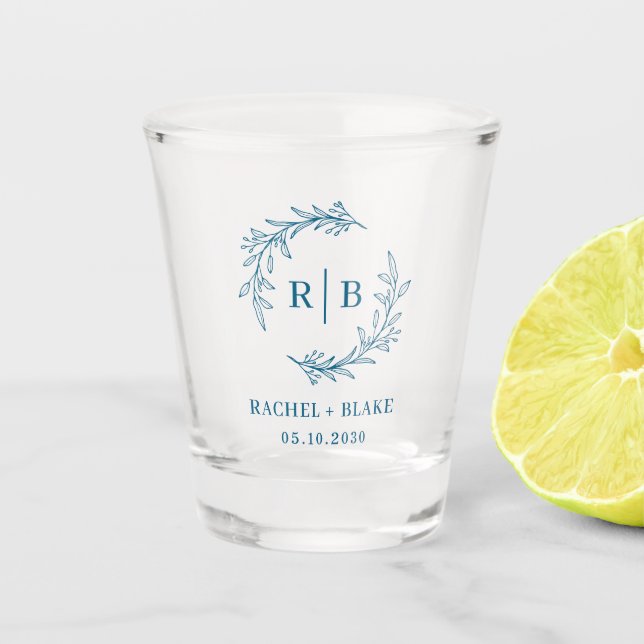 Copo De Shot Noivado de Chá de panela Rustic Wreath (Frente)