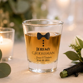 Copo De Shot Noivo Traje de Gala Preto Casamento