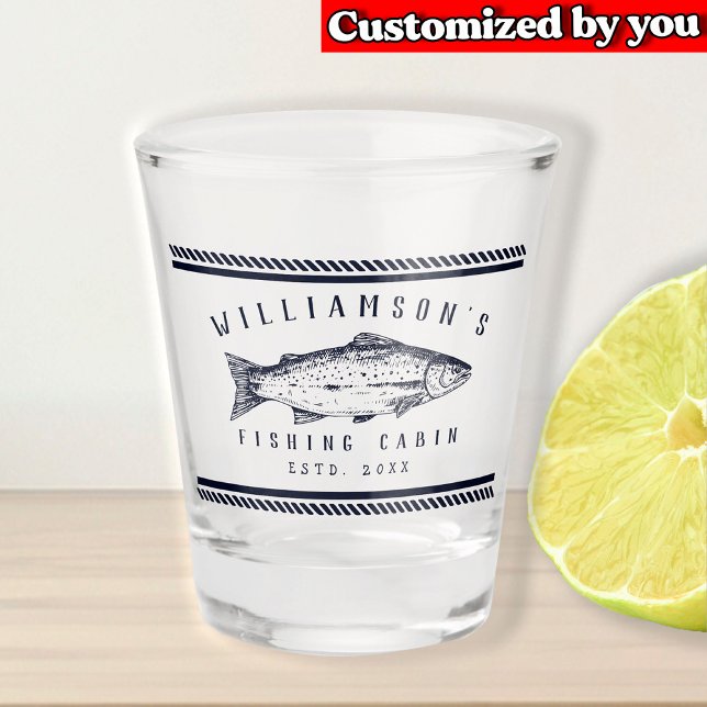 Copo De Shot Nome da família Cabina de pesca Marinho azul mínim (Criador carregado)