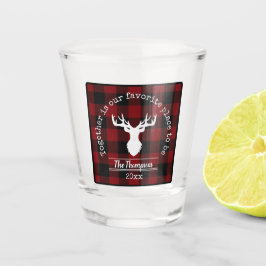 Copo De Shot Nome da Família de Xadrezes de Buffalo Vermelha e