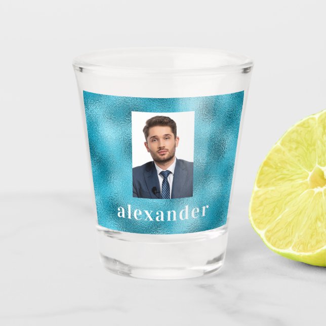 Copo De Shot Nome da foto do oceano azul (Frente)