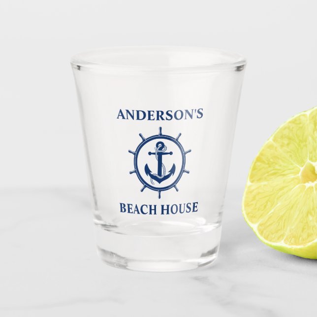 Copo De Shot Nome do barco da roda de corda náutica (Frente)