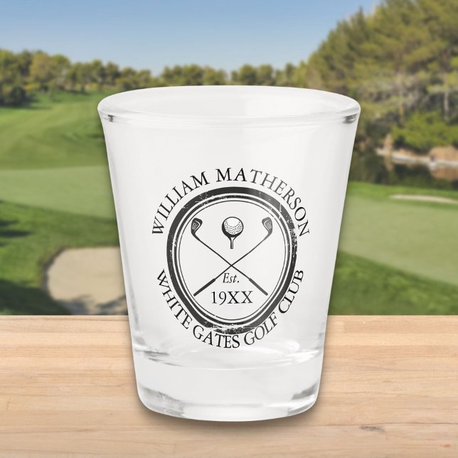 Copo De Shot Nome do Clube de Golfe Clássico Personalizado (Personalized Classic Golf Club Name Shot Glass)