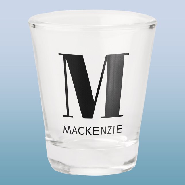 Copo De Shot Nome do Monograma Simples (Monogram name modern personalized shot glass)