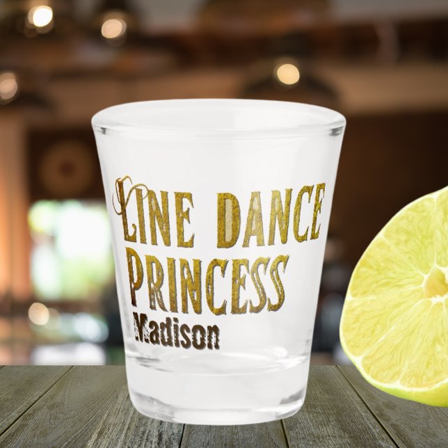 Copo De Shot Nome dourado da princesa de dança de linha (Criador carregado)