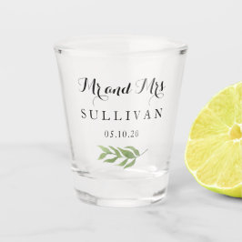 Copo De Shot Nome e data do Sr. e da Sra. Wedding