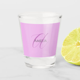 Copo De Shot Nome Monograma - Letra Inicial Orchid & Lilac