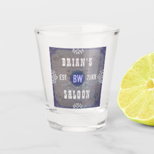 Copo De Shot Nome ocidental selvagem ocidental velho de madeira