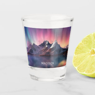 Copo De Shot Nome Personalizado Aurora Borealis