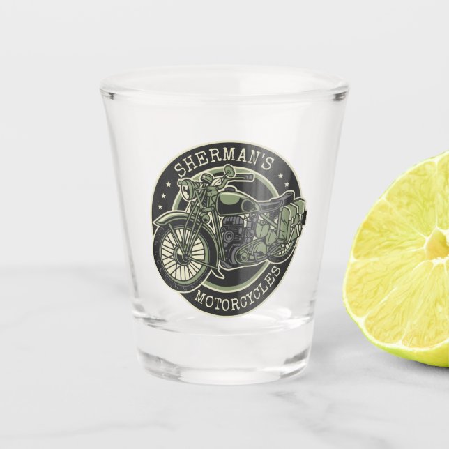 Copo De Shot NOME Personalizado Biker de Motocicletas Militar R (Frente)