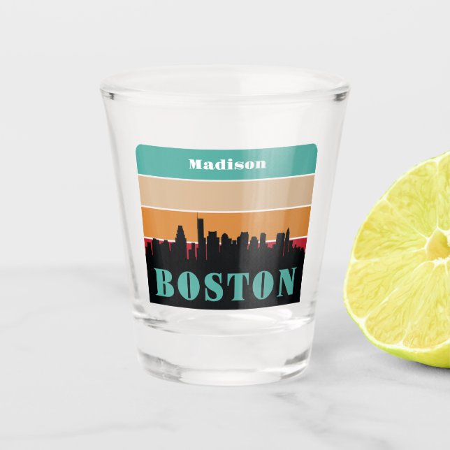 Copo De Shot Nome Personalizado Boston Massachusetts (Frente)