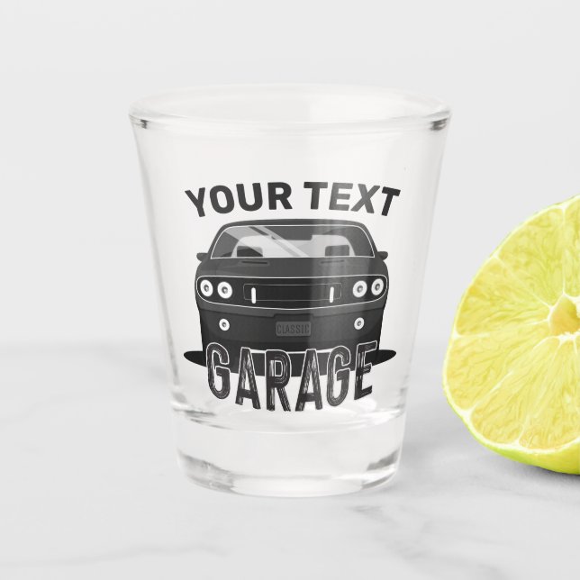 Copo De Shot Nome Personalizado Clássico Musculatura Garage Ret (Frente)