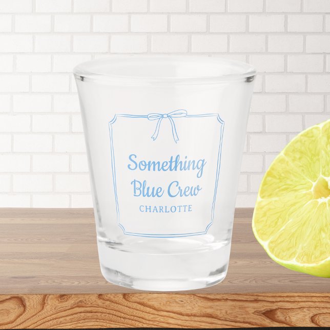 Copo De Shot Nome Personalizado do Arco de Estética de Música d (Custom 'Something Blue Crew' Shot Glass - Perfect for Bachelorette Parties and Bridal Showers!)