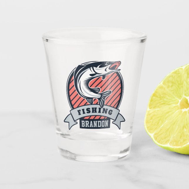 Copo De Shot Nome personalizado Fisher Shotglass (Frente)
