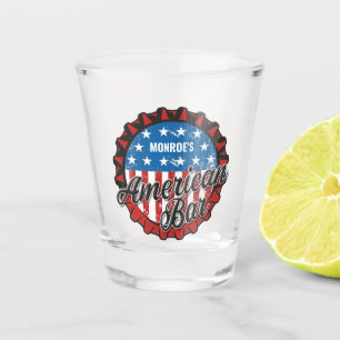 Copo De Shot NOME Personalizado Patriótico EUA Bandeira Bar Ame
