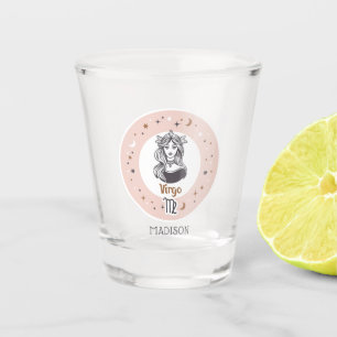 Copo De Shot Nome Personalizado - Símbolo Zodiac Virgo