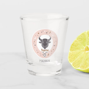 Copo De Shot Nome Personalizado Sinal Zodiac Taurus