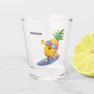 Copo De Shot Nome Personalizado Surfista de Abacaxi