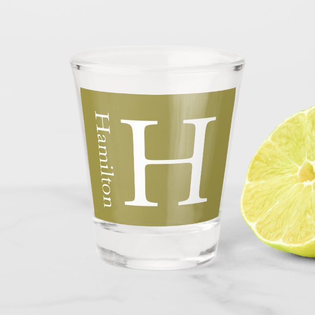 Copo De Shot Nome Simples Monograma Personalizado (Frente)