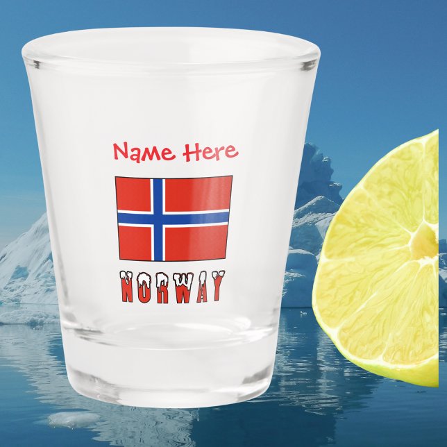 Copo De Shot Noruega Sinalizador Norueguês Red Personalizado (Criador carregado)