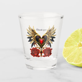 Copo De Shot Nós celtas e um coração na elegância gótica.