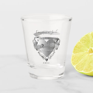 Copo De Shot "Nosso Aniversário de Casamento de 10 Tin"3D Heart