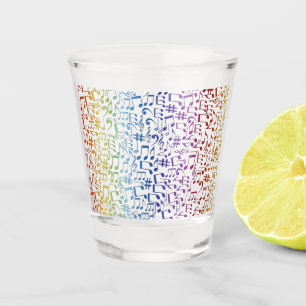 Copo De Shot Notas Musicais Coloridas Dançantes Amantes da Músi