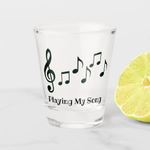 Copo De Shot Notas Musicais Vidro De Design