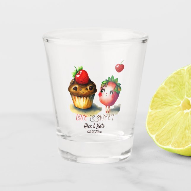 Copo De Shot O amor é o Sweet Shot glass (Frente)