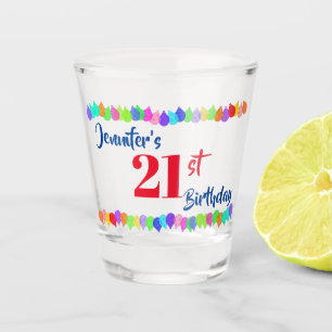 Copo De Shot O aniversário de 21 anos personaliza