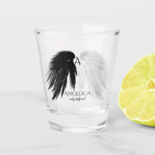 Copo De Shot O ANJO VOA o monograma "mau" somente meio