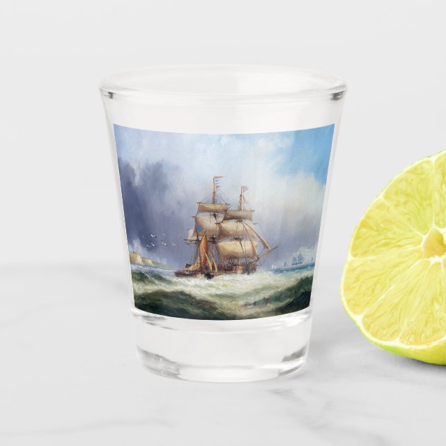Copo De Shot O barco piloto da Ilha de Wright 1887 (Frente)