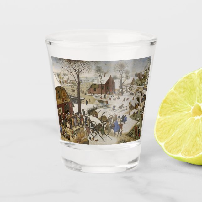 Copo De Shot O Censo de Belém (por Pieter Bruegel) (Frente)