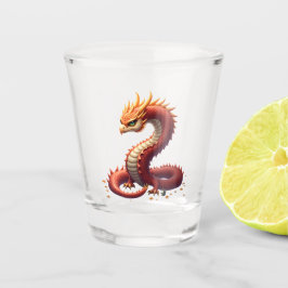Copo De Shot O dragão serpente dourado.