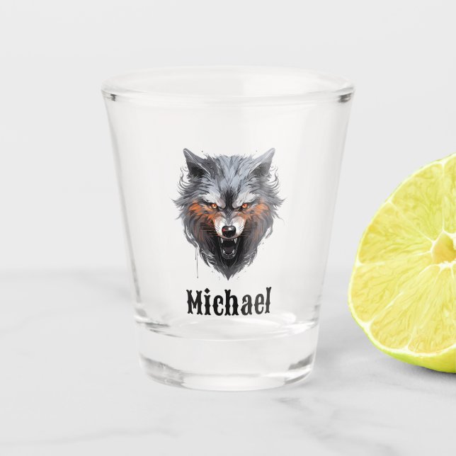 Copo De Shot O Lobo Personalizado (Frente)