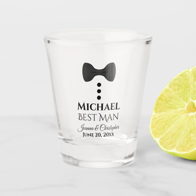 Copo De Shot O Melhor Favor Do Casamento Do Homem De Tie Tuxedo (Frente)