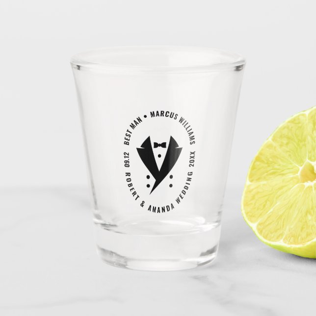 Copo De Shot O Melhor Homem Elegante Casamento Tuxedo (Frente)