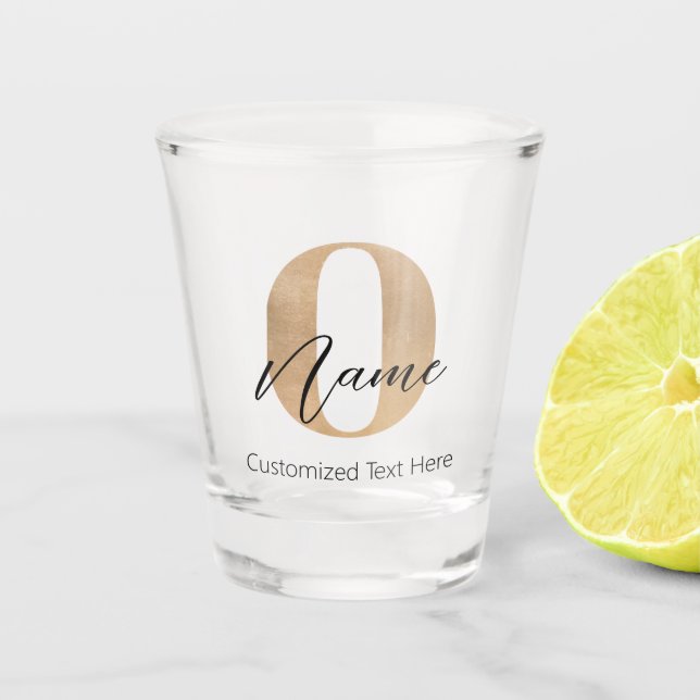 Copo De Shot O & Name Iniciais Monogramados Modernos Personaliz (Frente)