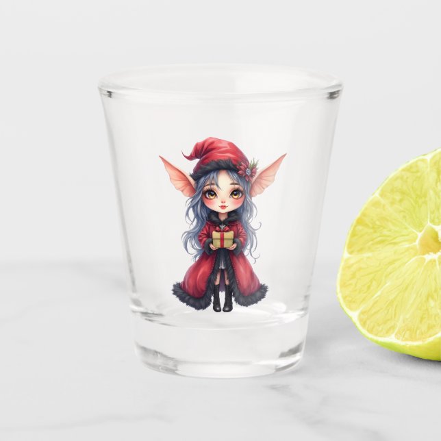 Copo De Shot O Pequeno Mensageiro de Natal.  (Frente)