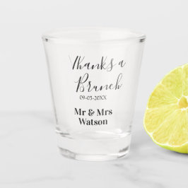 Copo De Shot Obrigado um brunch pós-casamento nome data simples